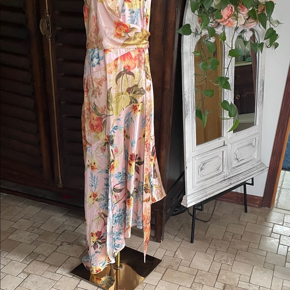 ASOS Flora V-Neck Maxi Dress Size 8 Tropical Evening Wedding Destination - Picture 4 of 14